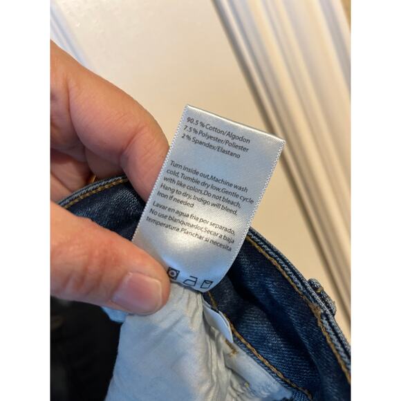 Risen Dark Washed Bootcut Jeans Inseam 32 Western Raw Hem - Picture 7 of 7